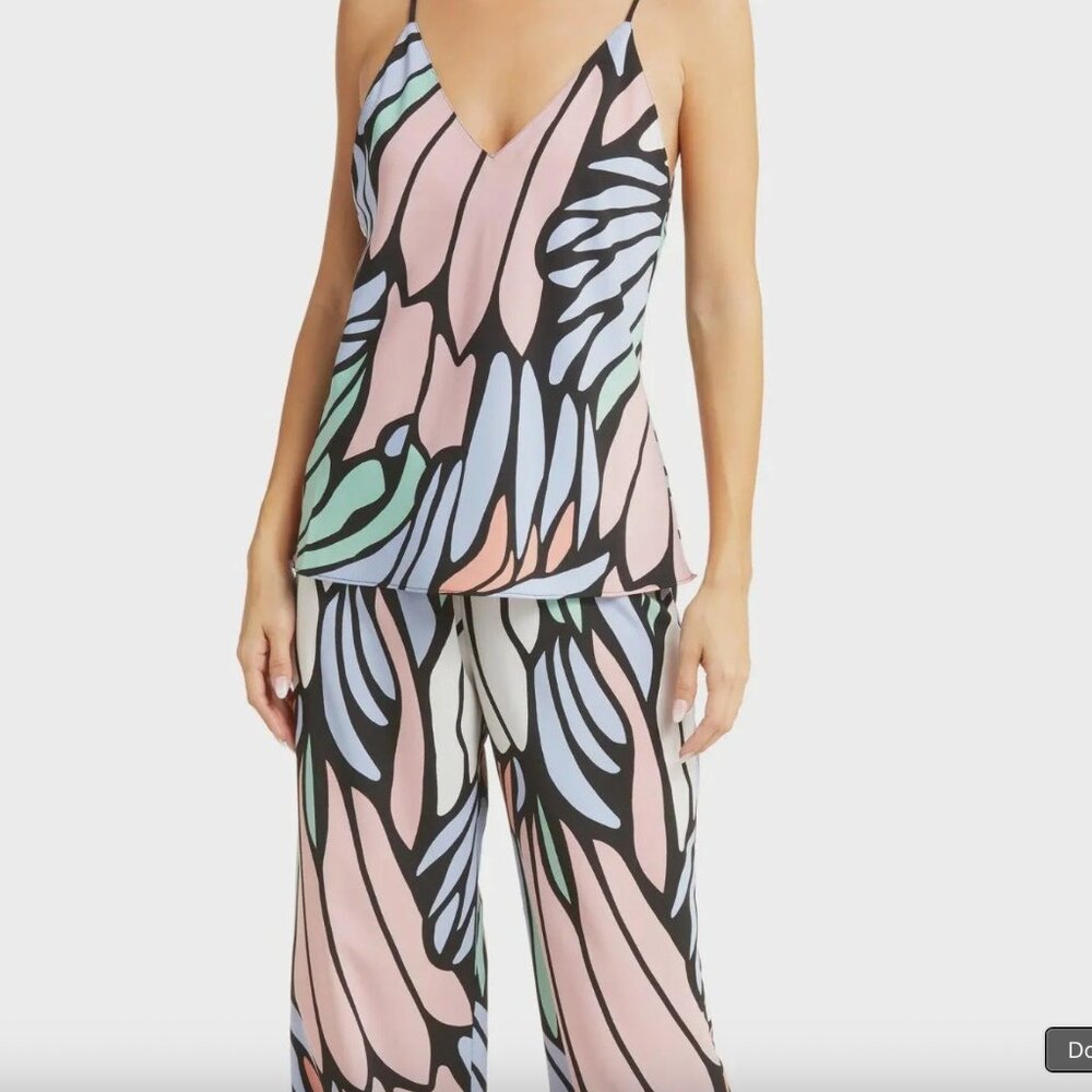 Natori Papillon Cami PJ Top in Periwinkle R76110 Medium NWT